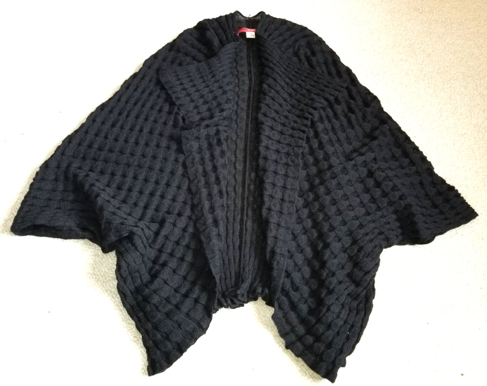 NWOT Women Sweater/Poncho-BEYOND THREADS-black 'Spontini Baby Alpaca Shrug'-L/XL